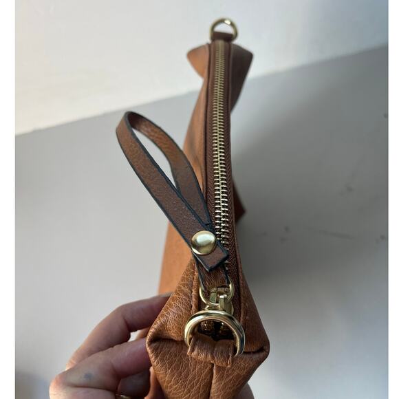 STEVE MADDEN Clutch Purse Wrist Strap Zipper Brown Vegan Leather Classic Minimal - Picture 6 of 12